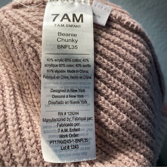 7AM Baby Chunky Knit Ear Flap Beanie Sz-Enfant - Picture 3 of 3